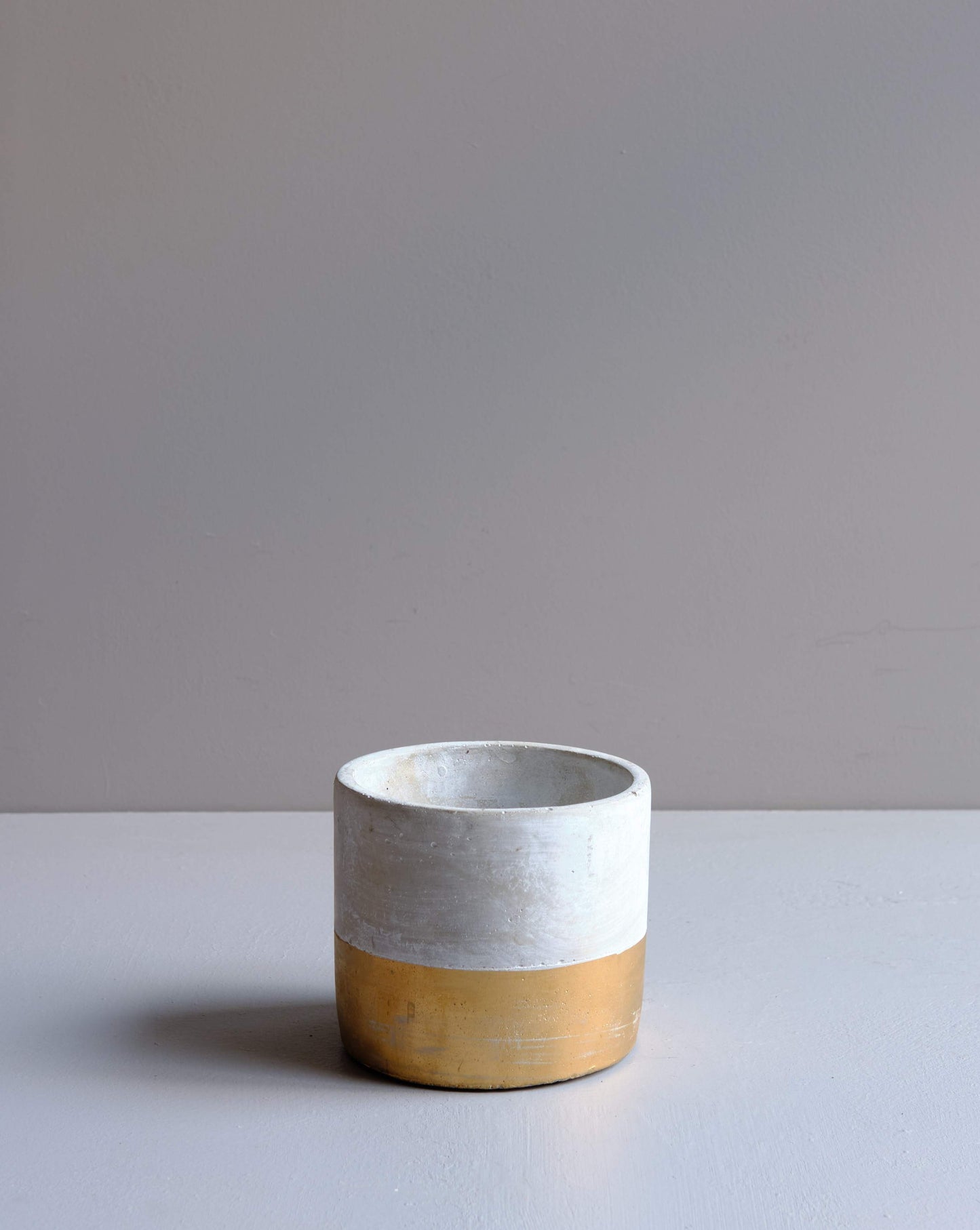 Gold Dip Cement Pot