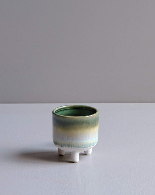 Glazed Green Mini Planter