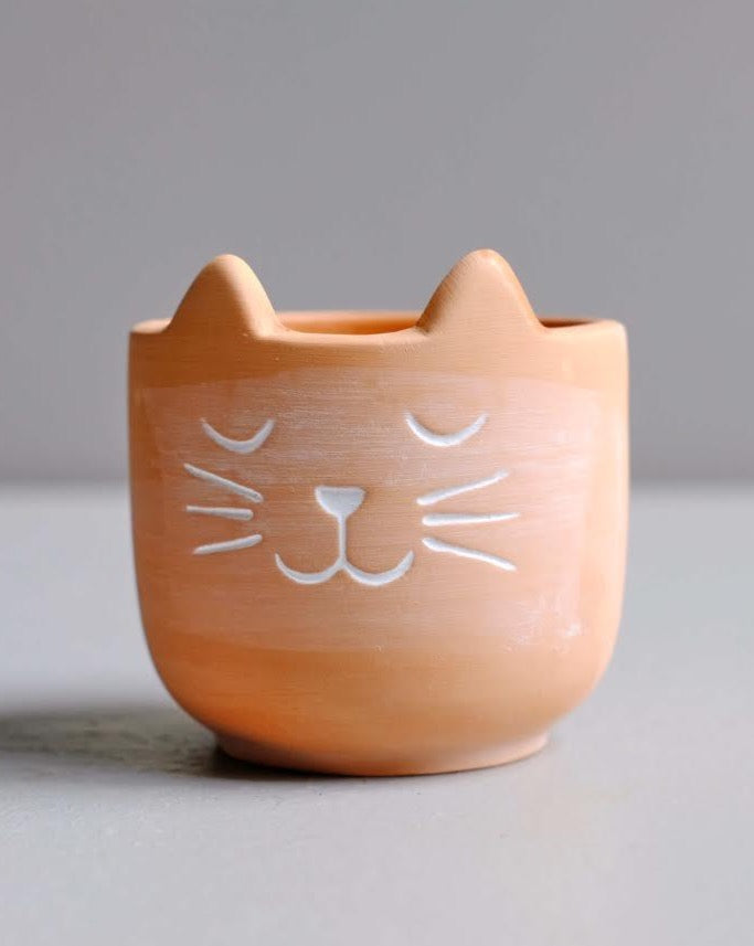 Terracotta Cat Planter